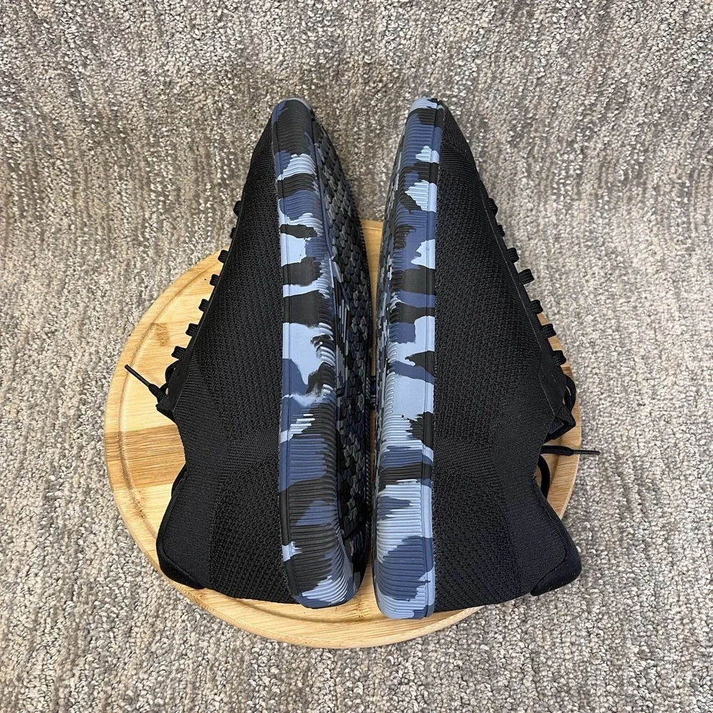Flux Footwear Adapt Trainer Mens Size 13 Black Knit Blue Camo Gym Shoes Sneakers